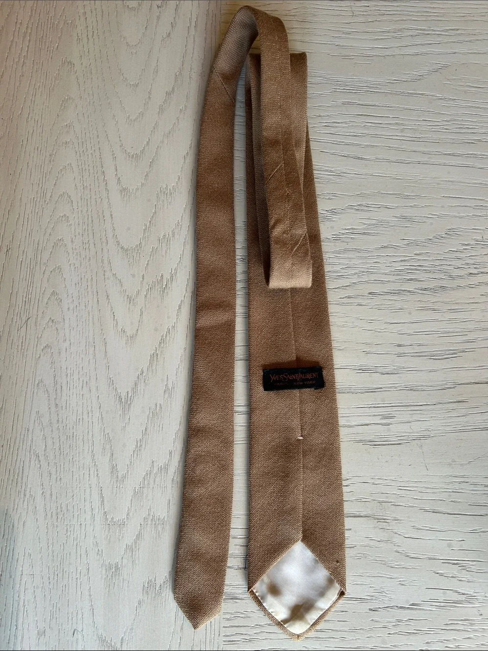 Yves Saint Laurent Beige Abraham and Straus Men’s Tie